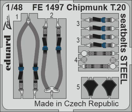 Go to product Eduard FE1497 - 1:48 Chipmunk T.20 seatbelts - Steel