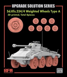 Rye Field Model 2076 - 1:35 Sd.Kfz.234/4 3D Printed Wheels Type A - 8 pcs