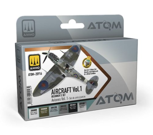 Go to product Ammo Mig 20916 - Atom Beginners Paint Set: Aircraft Vol.1
