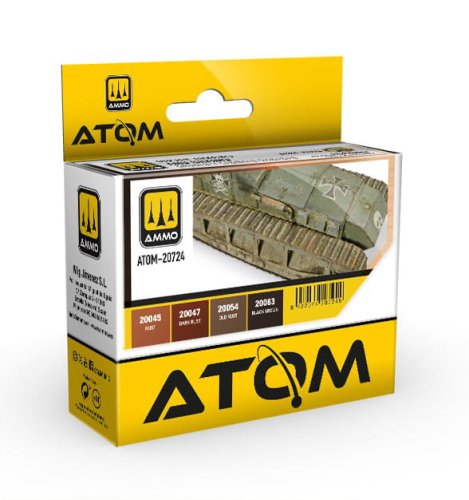 Go to product Ammo Mig 20724 - Atom Rusty Tracks and Chains paint set