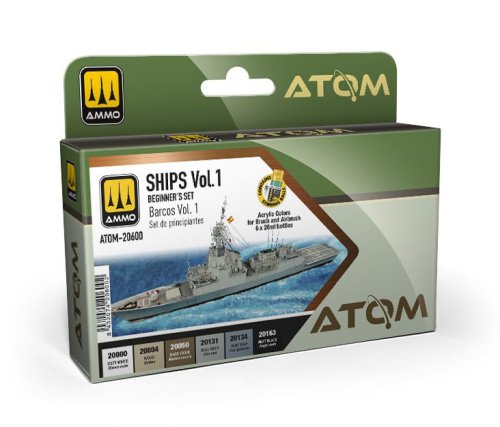 Go to product Ammo Mig 20600 - Atom Beginners Paint Set: Ships Vol.1
