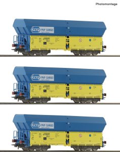 Roco 6600136 H0 - Set of 3 Falns type self-unloading freight cars, PKP, ep.V-VI
