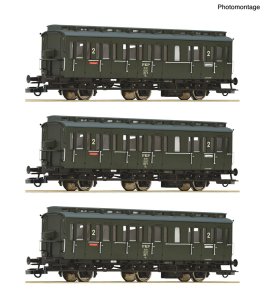 Roco 6200100 H0 - Set of 3 passenger cars type By, PKP, ep.IV