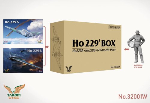 Go to product Takom 32001W - 1:32 Ho 229 Box Ho229A + Ho229B+1/16 Ho229 Pilot - Limited Edition