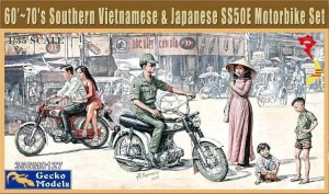Gecko Models 35GM0127 - 1:35 60's-70's South Vietnamese & Japanese SS50E Motorbike Set