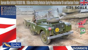 Gecko Models 35GM0076 - 1:35 Korean War British FV18001 Mk.1 80in 4x4 Utility Vehicle early w/ 10cwt Bantam Trailer