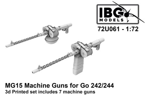 Go to product IBG 72U061 - 1:72 MG15 Machine Guns for Gotha Go-242 / 244