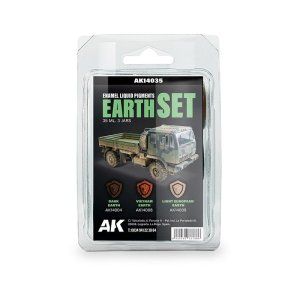 AK Interactive 14035 - Zestaw płynnych pigmentów Earth