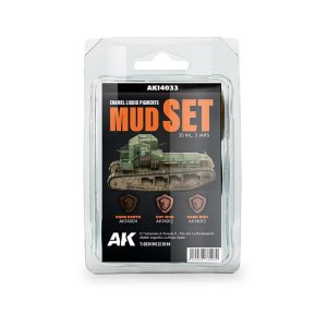 AK Interactive 14033 - Zestaw płynnych pigmentów Mud