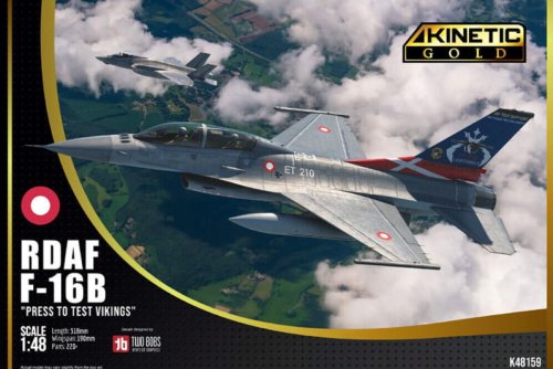 Go to product Kinetic 48159 - 1:48 RDAF F-16B Press to Test Vikings
