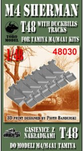 Toro Model 48030 - 1:48 M4 Sherman T48 with Duckbills Tracks for Tamiya M4/M4A1 Kits