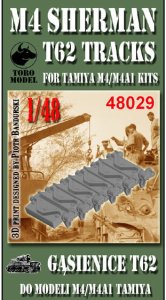 Toro Model 48029 - 1:48 M4 Sherman T62 Tracks for Tamiya M4/M4A1 Kits