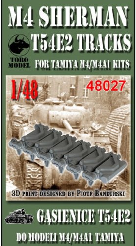 Go to product Toro Model 48027 - 1:48 M4 Sherman T54E2 Tracks for Tamiya M4/M4A1 Kits