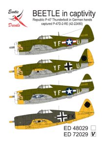 Exotic Decals 72029 - 1:72 Beetle in Captivity Republic P-47 Thundebolt in German Hands, captured P-47D-2-RE