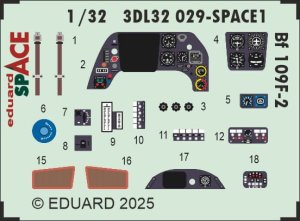 Eduard 3DL32029 - 1:32 Bf 109F-2 Space 3D Decals + PE