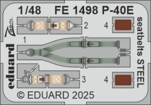 Eduard FE1498 - 1:48 P-40E seatbelts - Steel