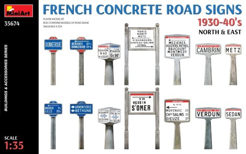 Go to product Miniart 35674 - 1:35 French Concrete Road Signs 1930-40’s North & East