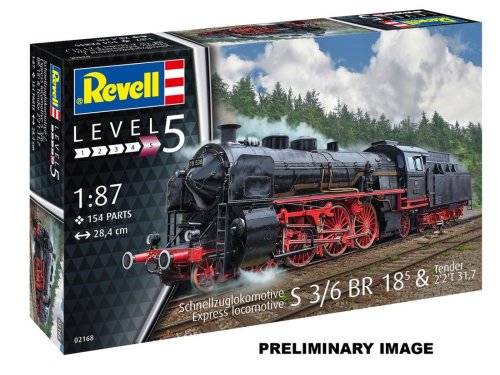 Go to product Revell 62168 - 1:87 Express Train Locomotive S3-6 BR18 with Tender model set
