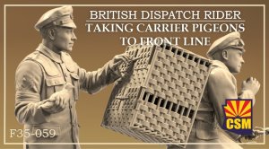 Copper State Models CSM F35059 - 1:35 British Dispatch Rider Taking Carrier Pigeons to the Front Line.