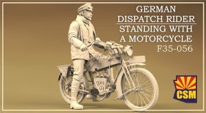 Copper State Models CSM F35056 - 1:35 German Dispatch Rider Standing with a Motorcycle