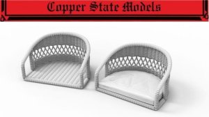 Copper State Models CSM A32011 - 1:32 Wicker Seat w/ Cushion
