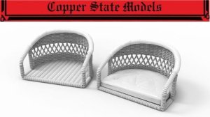 Copper State Models CSM A32010 - 1:32 Wicker Seat w/ Cushion and Leather Pad