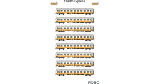 Robo 200110 H0 - Set of 8 passenger cars type Y/B-70 Bautzen, Städteexpress, DR, ep.IV