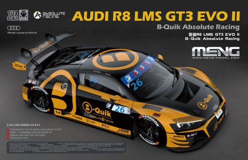 Go to product Meng Model CS011 - 1:24 Audi R8 LMS GT3 Evo II B-Quik Absolute Racing