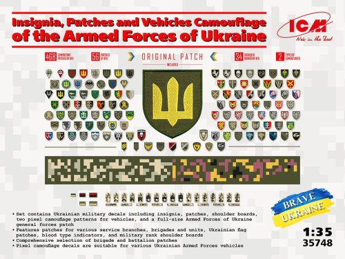 Go to product ICM 35748 - 1:35 Insignia, Patches and Vehicles Camouflage of the Armed Forces of Ukraine