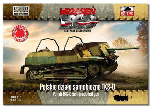 Go to product First To Fight 117 - September 1939 - 1:72 Polish TKS-D Self-Propelled Cannon - Gazetteer included with model.