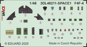 Eduard 3DL48211 - 1:48 F4F-4 Space 3D Decals + PE