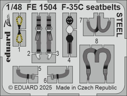 Go to product Eduard FE1504 - 1:48 F-35C seatbelts - Steel