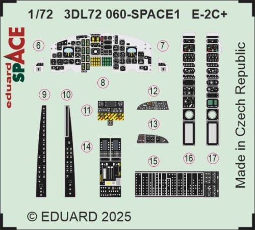 Go to product Eduard 3DL72060 - 1:72 E-2C+ Space 3D Decals + PE