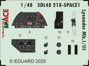 Eduard 3DL48218 - 1:48 Lysander Mk.I/III Space 3D Decals + PE