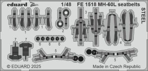 Eduard FE1518 - 1:48 MH-60L seatbelts - Steel