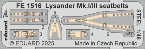 Go to product Eduard FE1516 - 1:48 Lysander Mk.I/III seatbelts - Steel
