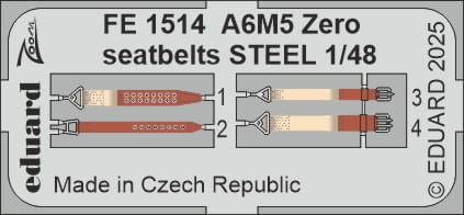 Go to product Eduard FE1514 - 1:48 A6M5 Zero seatbelts - Steel