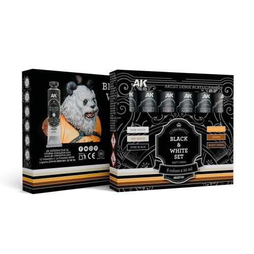 Go to product AK Interactive AD101 - Artistic Dense Acrylic Color paint set Black & White