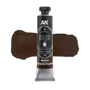 AK Interactive AD018 - Artistic Dense Acrylic Color paint Burnt Umber 20 ml