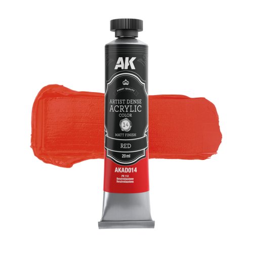 Go to product AK Interactive AD014 - Artistic Dense Acrylic Color paint Red 20 ml