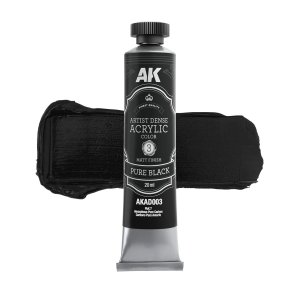 AK Interactive AD003 - Artistic Dense Acrylic Color paint Pure Black 20 ml