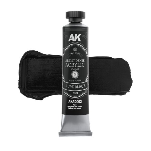 Go to product AK Interactive AD003 - Artistic Dense Acrylic Color paint Pure Black 20 ml