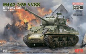 Rye Field Model 5136 - 1:35 M4A3 76W VVSS Sherman late with Full Interior Upgrade Version