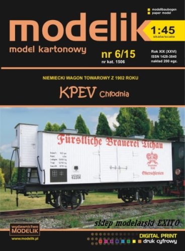 Go to product MODELIK 1506 - 1:45 KPEV reefer wagon (German wagon) 1902