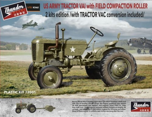 Go to product Thunder Model 72001 - 1:72 US Army Tractor VAI with Field Compaction Roller 2 Kits Editions