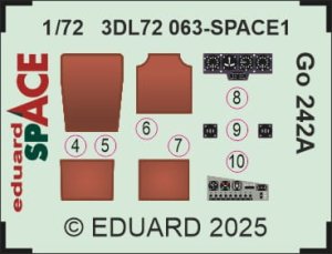 Eduard 3DL72063 - 1:72 Go 242A Space 3D Decals + PE