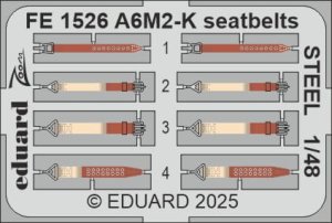 Eduard FE1526 - 1:48 A6M2-K seatbelts - Steel