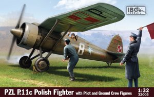 IBG 32005 - 1:32 PZL P.11c Polish Fighter with Pilot and Ground Crew Figures