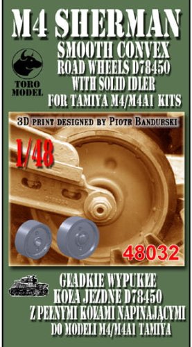 Go to product Toro 48032 - 1:48 M4 Sherman Smooth Convex Driving Wheels D78450 with Full Tension Wheels