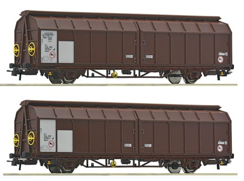 Go to product Roco 6600096 H0 - Set of 2 freight wagons with sliding wall type Himrrs PKP ep.VI